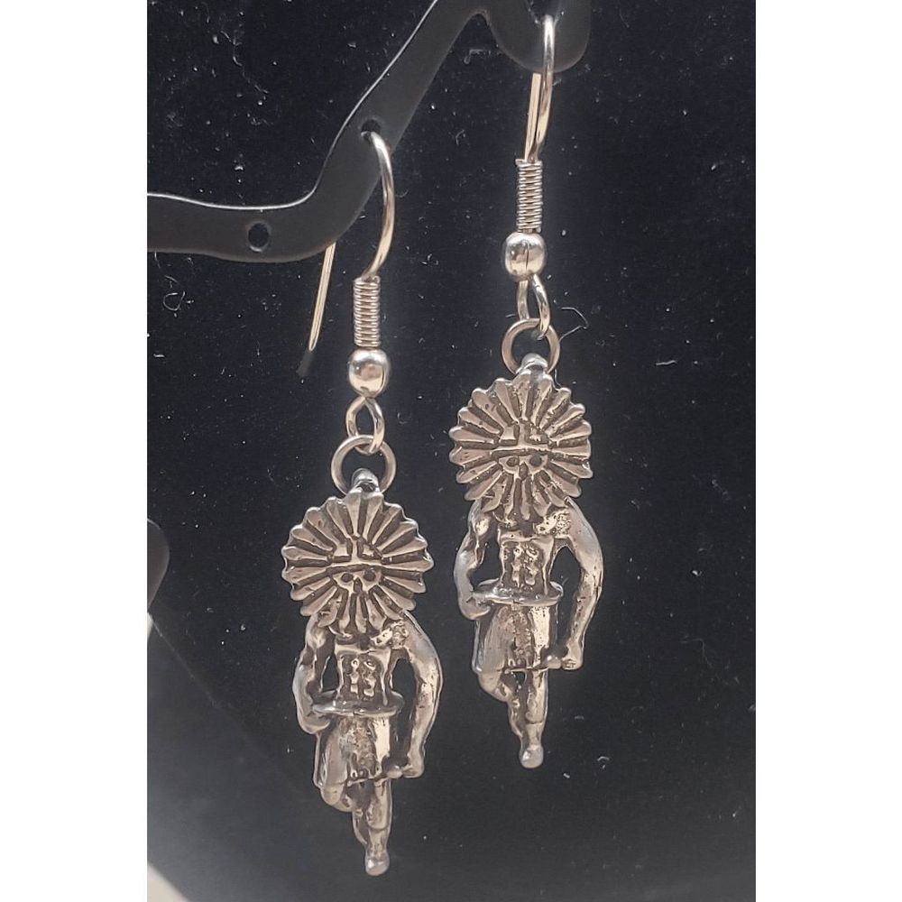 SouthWestern Pewter - Native American Kachina Pendant Earrings - Picture 2 of 4